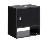Meuble Lavabo de Salle de Bain Mural Marron Noir Limeria