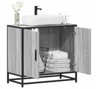 Meuble lavabo de salle de bain style rétro et cadre en métal, grand espace de rangement, design industriel élégant pour évier Matériau résistant à l'humidité