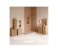 Meuble lavabo en bambou - Dim : L. 60 x P. 28 x H. 80cm --