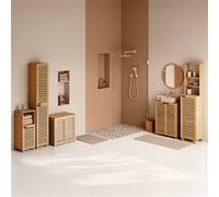 Meuble lavabo en bambou - Dim : L. 60 x P. 28 x H. 80cm -PEGANE- Bois G