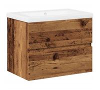 Meuble-lavabo - mango - vasque encastrée - vieux bois 61x39,5x49 cm