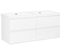 Meuble-Lavabo Mural avec Double Vasque pour Salle de Bain en MDF 120 x 46 cm ave