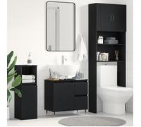 vidaXL Meuble lavabo Noir Chêne 65x33x60 cm Bois d'ingénierie