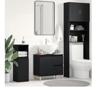 vidaXL Meuble lavabo Noir chêne 65 x 33 x 60 cm Bois d'ingénierie