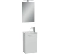 Meuble lave-main avec miroir - SIDER - Socoa - Blanc - Une porte - SIDER