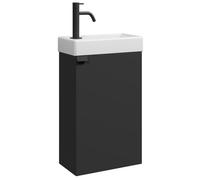 Meuble Lave-mains Apollo Noir mat 40x22 cm Meuble de rangement Meuble d'évie