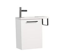 Meuble lave-mains avec porte serviette intégré TABLO 400 dans différentes couleurs - armoire de toilette en option, Couleur:Blanc mat, Miroir:Sans miroir
