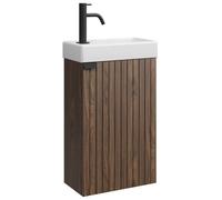 Meuble Lave-mains Bosco Noyer 40x22 cm Meuble de rangement Meuble d'évier