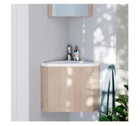 Meuble lave-mains d'angle décor chêne KODA