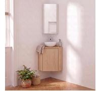 Meuble lave-mains d'angle SORRENTO + vasque + robinet + armoire