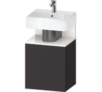Meuble Lave-Mains Duravit Qatego porte droite 440x350mm Blanc brillant/Graphite Super Mat QA4076R22800000