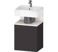 Meuble Lave-Mains Duravit Qatego porte gauche 440x350mm Blanc Super Mat/Graphite Super Mat QA4076L84800000