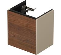Meuble Lave-Mains Duravit White Tulip porte gauche 384x410mm Noyer américain massif/Taupe Mat Soyeux WT4240L7760