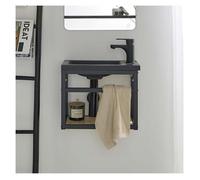 Meuble lave-mains gain de place avec vasque résine 40x32.5cm