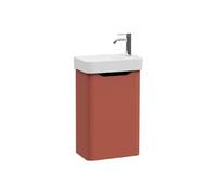 Meuble lave mains Sento Round terracotta avec plan vasque céramique 45 cm