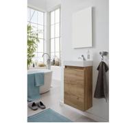 Meuble lave mains + vasque + miroir - Décor Chêne - L40 x P22 x H68 cm - TRENDTEAM