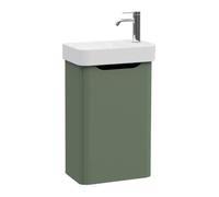 Meuble lave mains VITRA Sento Round vert avec plan vasque céramique 45 cm