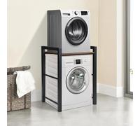 Meuble Machine à Laver et Seche Linge, Superposition Lave Linge Seche Linge 3 Hauteurs Réglables, Meuble Machine à Laver Capacité de Charge 300kg pour Buanderie Salon Salle De Bain Balcon (Noir)