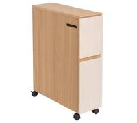 Meuble Malin multifonctions sur roulettes 2 tiroirs et dérouleur de papier WC décor Rivoli - Tendance