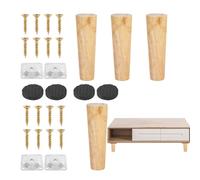 Meuble Mand Money Mots, Bois Massif Tournette de Remplacement de Fuseau Piets Bigne - Sofa Remplacement des Jambes en Bois Round Mobilier en Bois Junes pour canapé, Chaise, Commode
