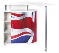 Meuble Mange-Debout Blanc Drapeau Anglais 4 Niches L 110 H 105.3 P 55 cm - L 110 x l 55 x H 105.3 cm Blanc G