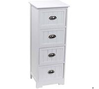 MEUBLE MDF/PAULOWNIA 4 TIROIRS AVEC POIGNEE - BLANC - Tendance