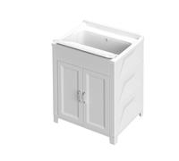 Meuble Meuble en résine et PVC, avec double porte inférieure. Baignoire en résine de polypropylène, hautement résistant à tous les acides. Solution appropriée pour les coins maison destinés à la Nettoyage, est indiqué pour le traitement à la main de Delicat ou pour