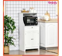 Meuble micro-ondes - AKOZON - 7900 - 1 tiroir - 2 portes - MDF blanc 60 x 40 x 122,5 cm