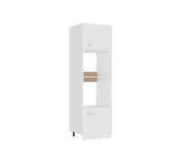 Meuble micro-ondes "Lyon" Blanc 60 x 57 x 207 cm Bois d'ingénierie 802546