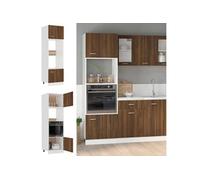 vidaXL Armoire à micro-ondes ""Lyon"" Chêne marron 60x57x207 cm