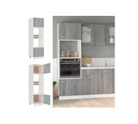 Meuble micro-ondes "Lyon" Gris Sonoma 60 x 57 x 207 cm Bois d'ingénierie 815604