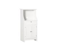 HomCom Meuble micro-ondes armoire pour cuisine - tiroir, 2 portes, niche - MDF blanc 60x40x122,5 cm