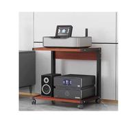 Meuble multimédia AV à 2 Niveaux, Meuble HiFi stéréo, Tour Audio en Bois avec roulettes, étagère Audio-vidéo Moderne, Console de Jeux, étagère de Divertissement