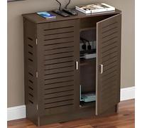 Meuble multimédia AV moderne pour jeux vidéo et jeux vidéo en noyer Tour de rangement élégant pour divertissement à domicile 70 x 80 x 30 cm