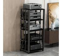 Meuble multimédia AV réglable avec roulettes Support audio sur pied pour composants stéréo Peut contenir un lecteur CD/DVD, une console de jeu et une boîte TV Solution parfaite pour home cinéma