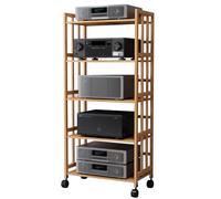 Meuble multimédia moderne à 5 niveaux autonome pour le salon, étagère ouverte pour TV, CD et tourne-disque (l - 60 cm)