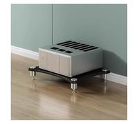 Meuble multimédia sur pied - Étagère audio ouverte pour consoles de jeu et amplificateurs - Support stéréo à 2 étagères - Finition noire élégante, parfaite pour les systèmes de divertissement à