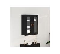 Meuble mural avec portes en verre Chêne noir 69,5x34x90 cm