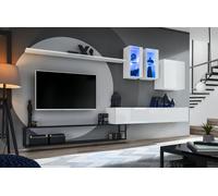 Meuble mural complet Designer Meuble de salon blanc Support TV Sideboard JVmoebel