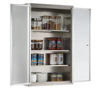 Meuble Mural Cuisine Rangement Acier Inoxydable pour Cuisine, Garage, Disponibles avec Trois Styles De Portes Robustes et Durables Facile à Installer(Steel Door,60 * 80 * 30cm)