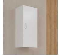 MEUBLE MURAL DE SALLE DE BAINS À PORTE UNIQUE RÉVERSIBLE BLANC BRILLANT | EASY