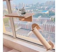 Meuble mural pour chat, cadre d'escalade en bois, trois pièces sans perforation pour chats