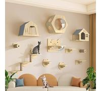 Meuble mural pour chat, marches montées avec planche épaisse pour plus de stabilité, design polyvalent qui s'adapte à tout décor d'intérieur