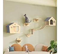 Meuble mural pour chat, marches montées avec planche épaisse pour plus de stabilité, design polyvalent qui s'adapte à tout décor d'intérieur