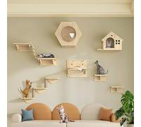 Meuble mural pour chat, marches montées avec planche épaisse pour plus de stabilité, design polyvalent qui s'adapte à tout décor d'intérieur