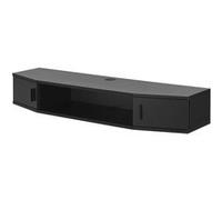 [en.casa] Étagère Murale pour TV Meuble Télé Suspendu Support d'Écran Flottant Rangement Passe-Câbles Panneau de Particules 18 x 110 x 30 cm Noir