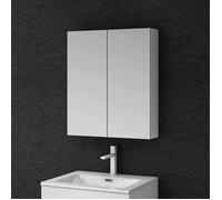 Meuble mural salle de bains avec miroir et rangement réglable - SO GOOD - Blanc mat - 60x15x70 cm