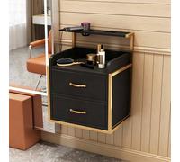 Meuble Mural Suspendu pour Salon, Équipement Professionnel pour coiffeurs, Postes de Coiffure muraux avec tiroir et Supports pour sèche-Cheveux, Coiffeuse pour Salons de Coiffure(A)