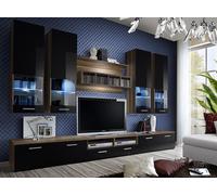 Meuble-paroi de luxe 3x support TV/étagère murale/4x armoire murale 8pcs. Set salon JVmoebel