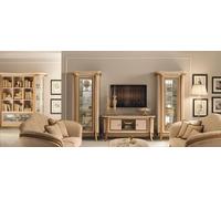 Meuble-paroi design Sideboard 2x Armoire rtv Lowboard Buffet 3 pièces Set Vitrine